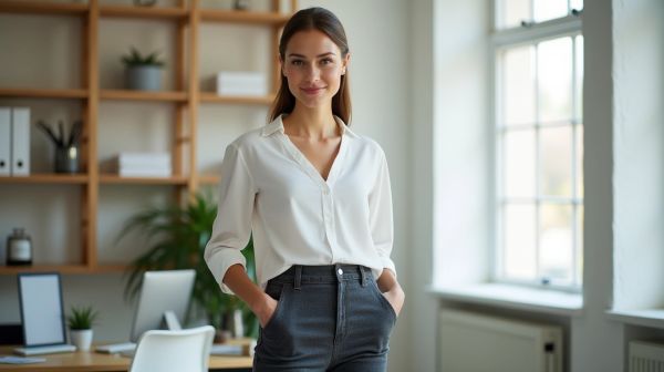 Des pantalons de travail femme alliant confort et praticité